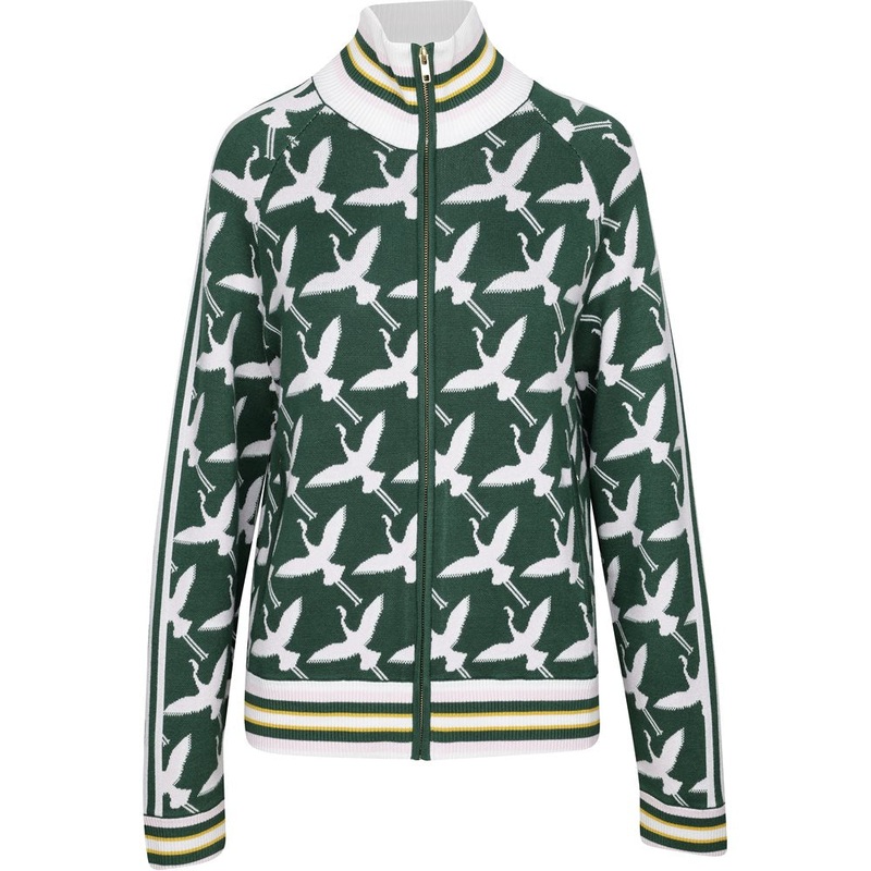 Women’s Flora Jacket|Green/Flamingo Pattern|Large|X-Large