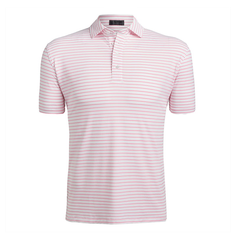 GFORE Perforated Stripe Men’s Polo (Snow)