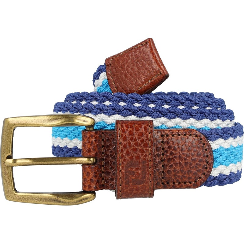 Striped Braided Regular Belt|Deep Blue/White/Ocean|Navy/White/Coral|Small/Medium