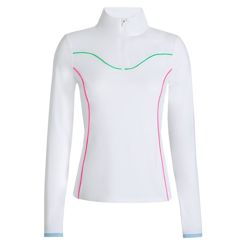 Women’s Stretch Nylon Interlock Tipped 1/4 Zip Pullover