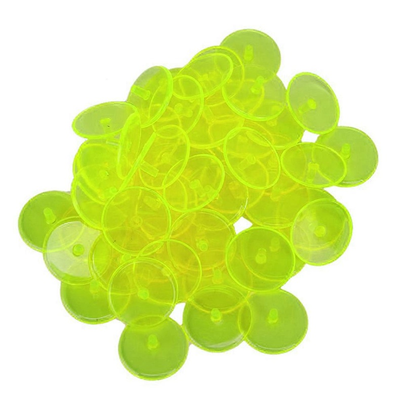 50 Pcs Yellow Golf Balls Round Ball Marker 0.9 Inch Marker Tin Cup Ball Marker Plastic Ball Marker