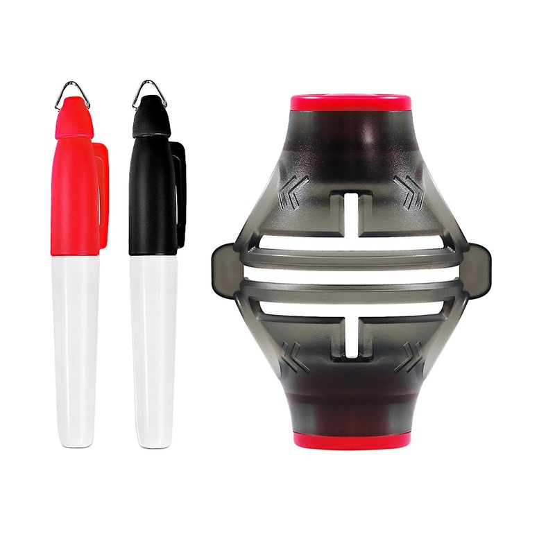 Golf Ball Marker Stencil Outdoor Template Tool for Men Putter Straight Lines Red