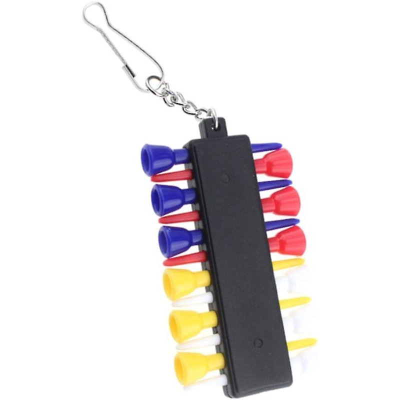 Golf Plastic Castle Tees with Keychain Golf Tee Holder(2pcs, multicolor)