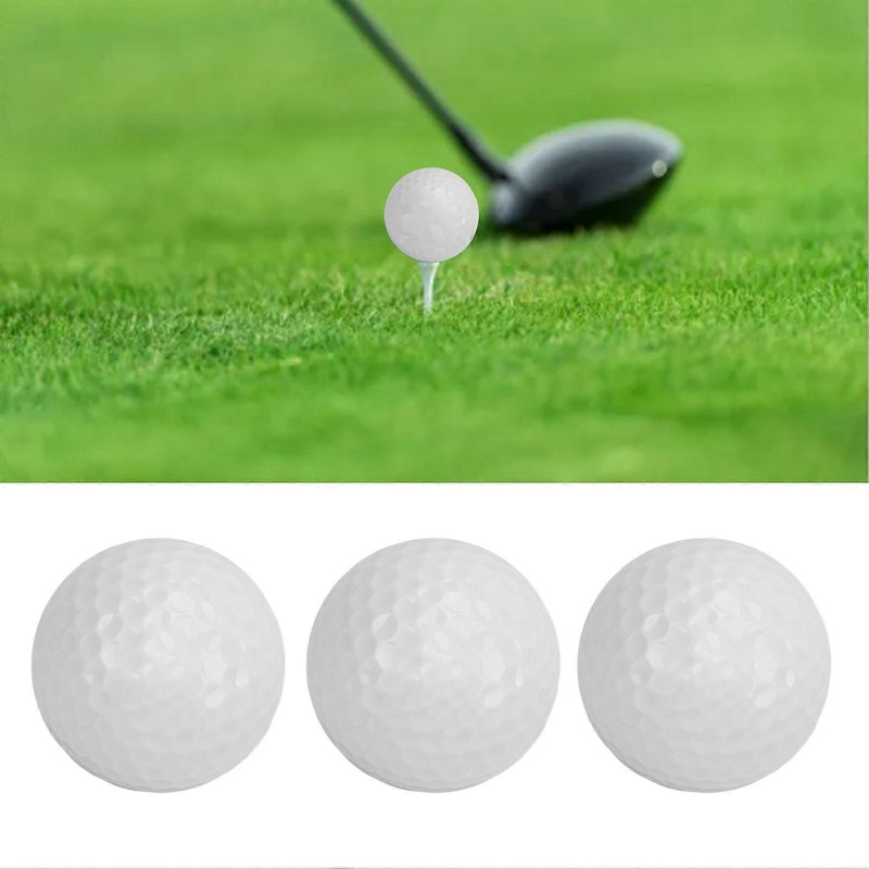 3Pcs Double Layer Golf Practice Balls 146g Synthetic Rubber Core