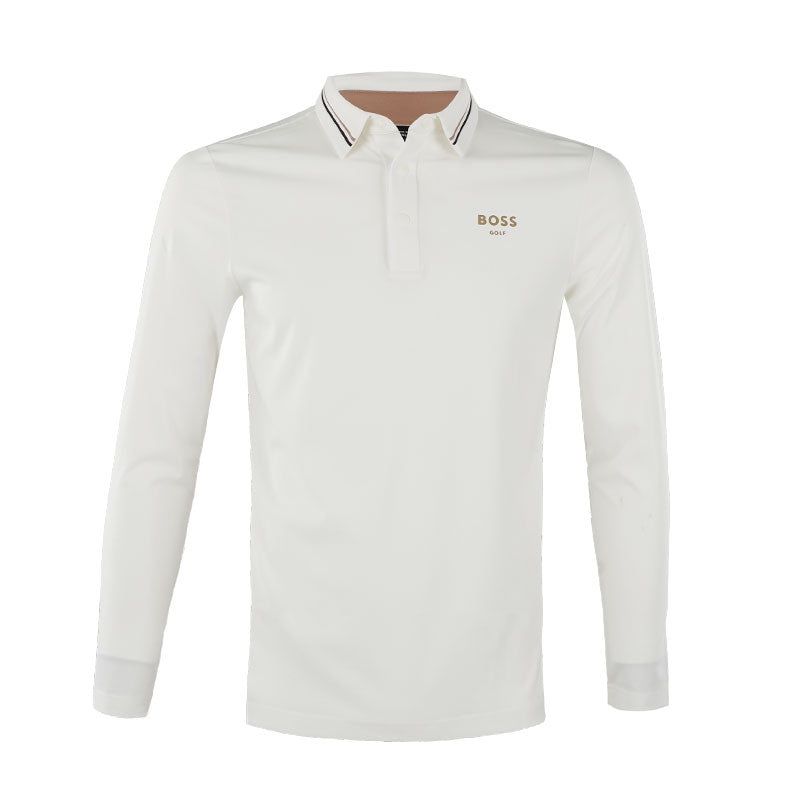 BOSS GOLF BWC Collar Point Men’s Long Sleeve Shirt (White)