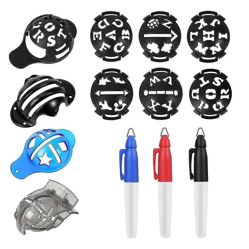 Golf Ball Marker,Color Line Markers , Triple Track Plastic Golf Ball Marking Alignment Tool Kit,Bla