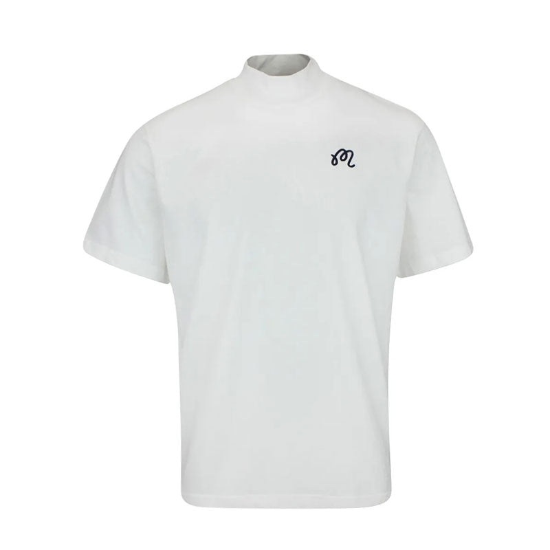 MALBON GOLF Mare Men’s Mock T-Shirt (White)