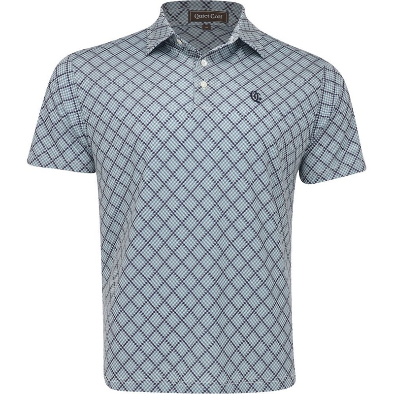Monogram Houndstooth Polo|Navy|Olive|Small|Medium|Large|X-Large|XX-Large