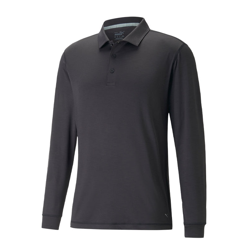 PUMA Youv Men’s Long Sleeve Polo (Black)