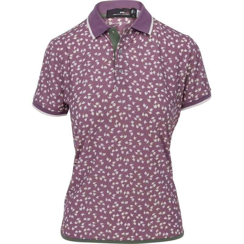 Women’s Lightweight Airflow Contrast Shirt Tail Hem Novelty Print Polo