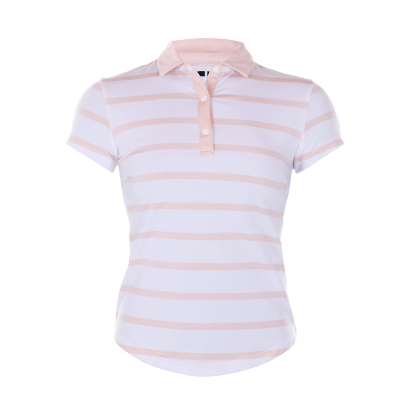 FOOTJOY Spacedye Stripe Women’s Polo (White/Brown)