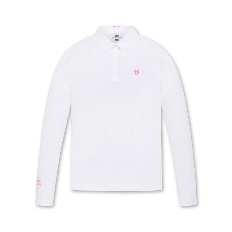 WAAC Athletic Essential Collar Women’s Long Sleeve Polo (White)