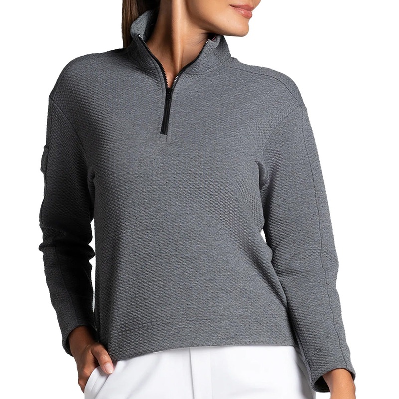 Women’s Long Sleeve Mock Neck Top – Popcorn Stitch