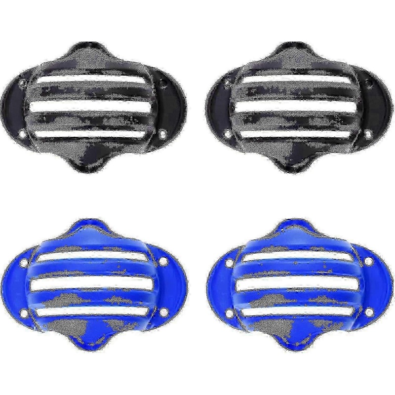 Golf Ball Alignment Tool Set with Easy Snap-In Cup & Linear Marking for Practice, 4-Piece Set in Black & Blue