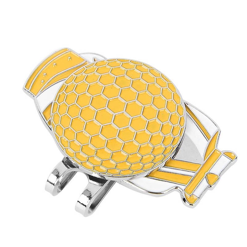 Portable Lightweight Iron Golf Hat Clip Metal Hat Clip Marker Practicing Accessoryyellow