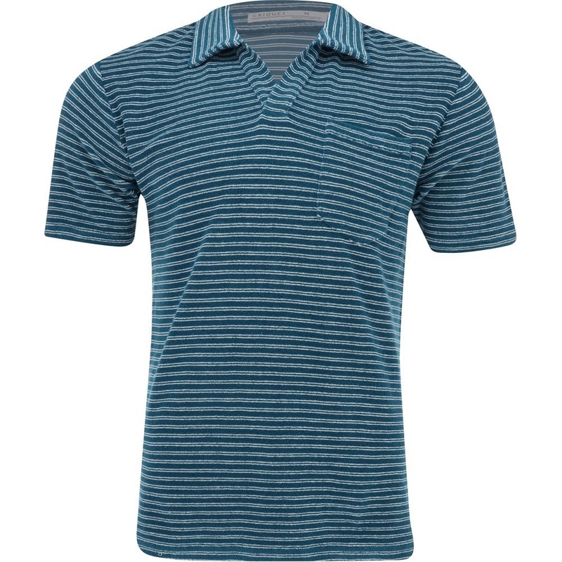 TerryCloth Polo|Dean Stripe Sea|Small|Large