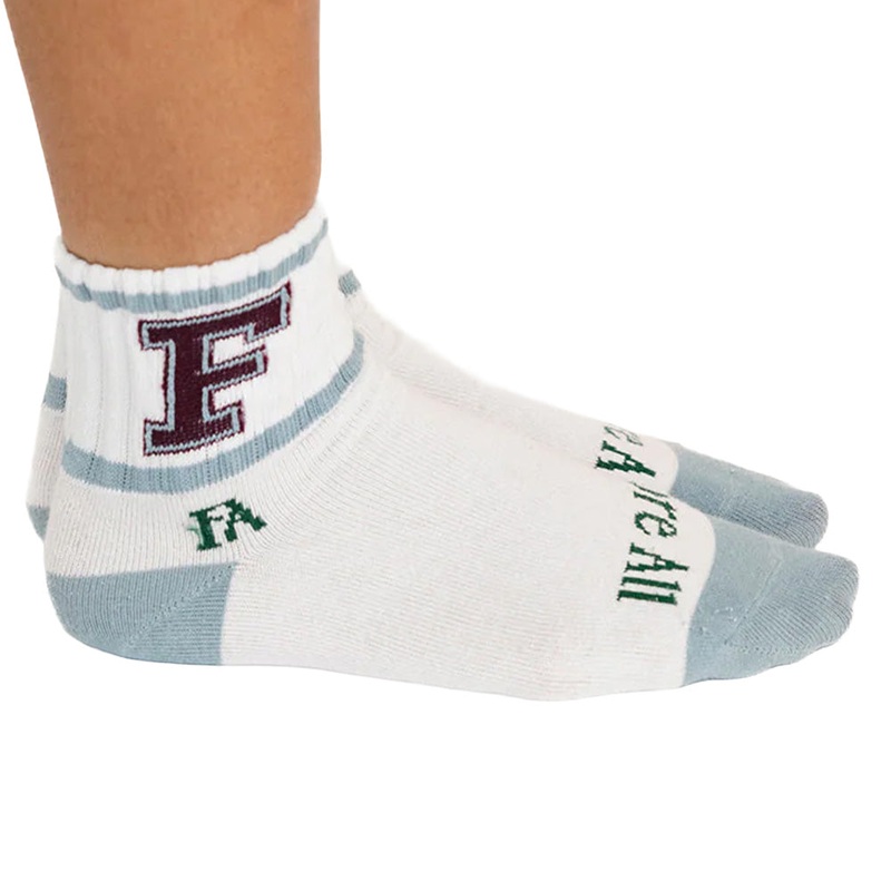 Women’s Varsity Quarter Socks|Smoke Blue|Angora|One Size Fits Most