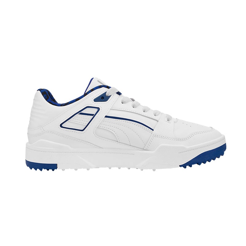 PUMA Hoops Slipstream G Men’s Spikeless Shoes (White/Royal)