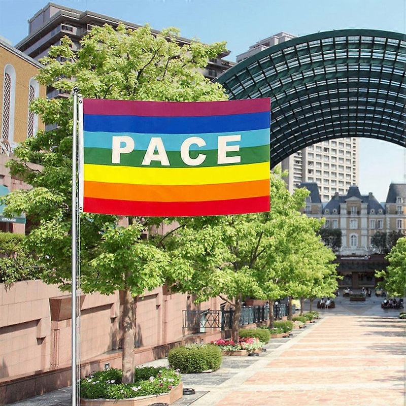 Colorful Polyester Peace Flag 90×145 cm Outdoor Garden Banner