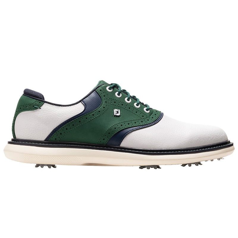 FJ Traditions Golf Shoes|White Solid White Hunter Green Peacoat|White/Khaki/Peacoat|7|7.5|8|8.5|9|9.5|10|10.5|11|11.5|12|13|14|15