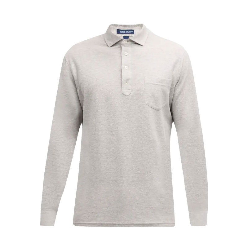 PETER MILLAR Croxley Men’s Long Sleeve Polo (British Grey)