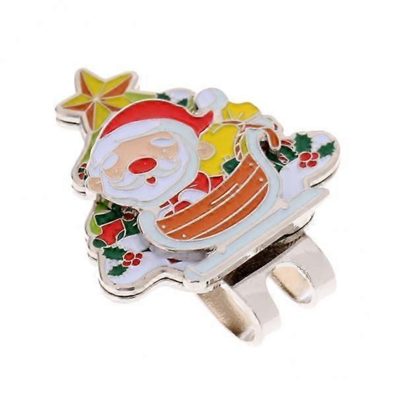 30x Santa Claus Cap Clip, Hat Clip with Golf Ball Marker