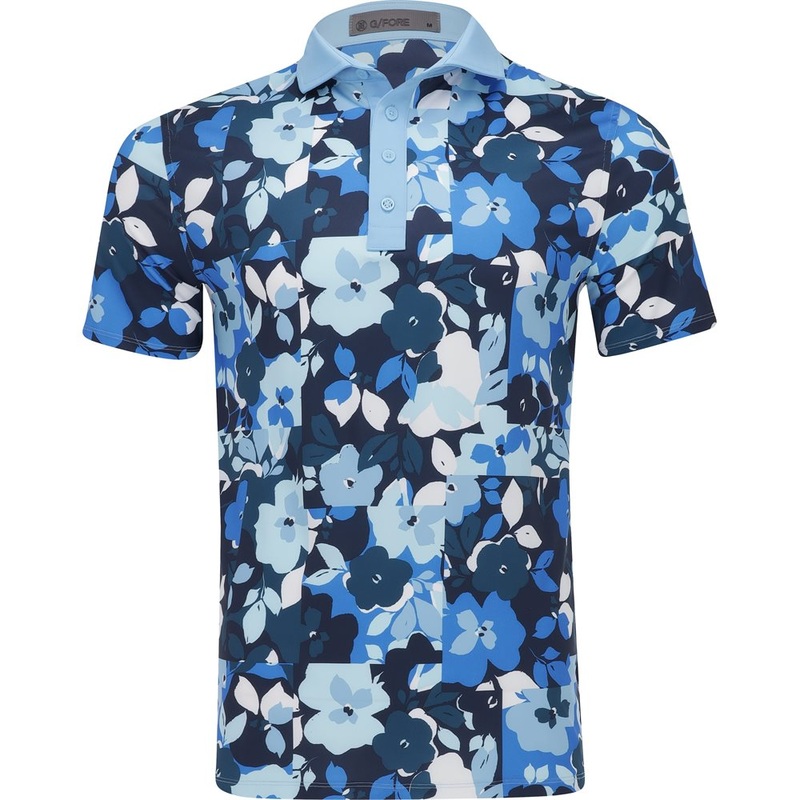 Floral Tech Jersey Polo|Fountain|Small|Medium|Large|X-Large