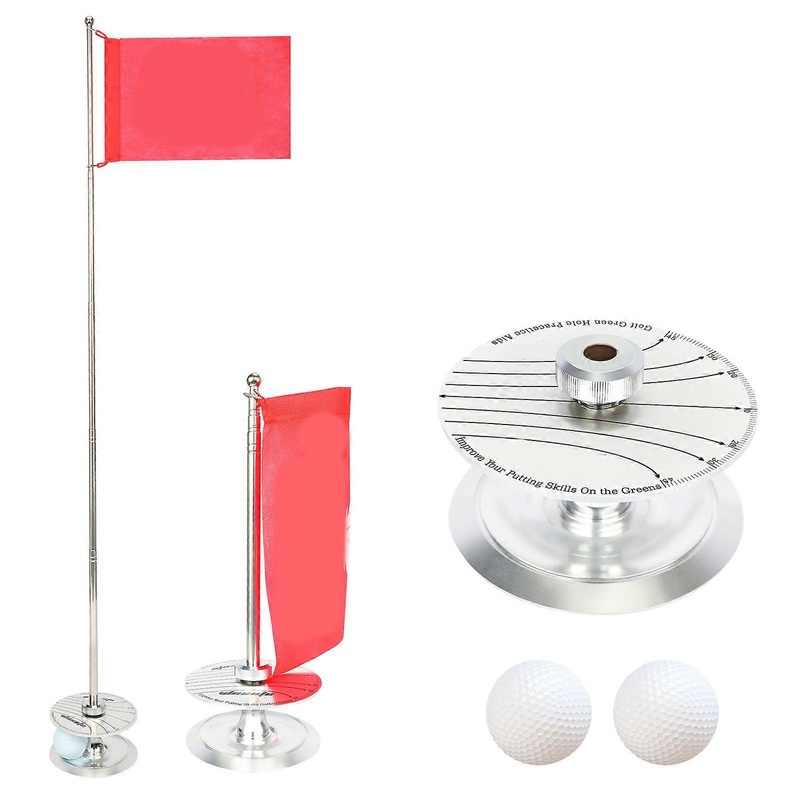 Golf Pin Flag Hole Cup Set Retractable Golf Flag And Cup Golf Putter Swing Training Practice Tool for Indoor and Outdoor