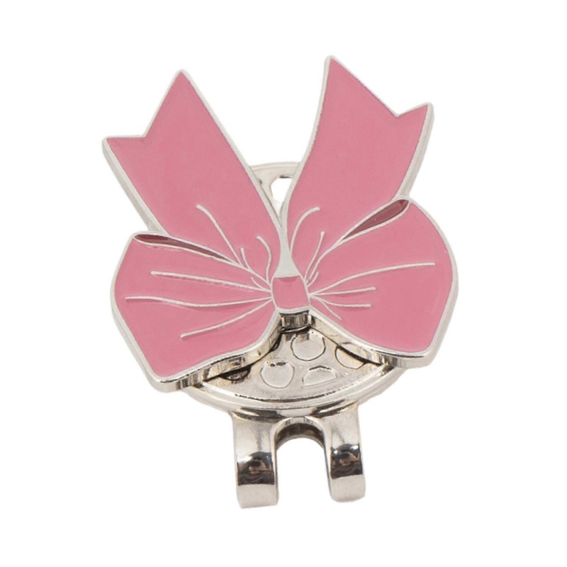 Magnetic Golf Hat Clip Women Golfer Gifts Pink Bow Shape Metal Golf Training
