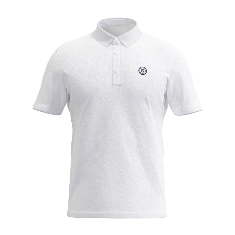 TAYLORMADE Flower Jacquard Men’s Polo (White)