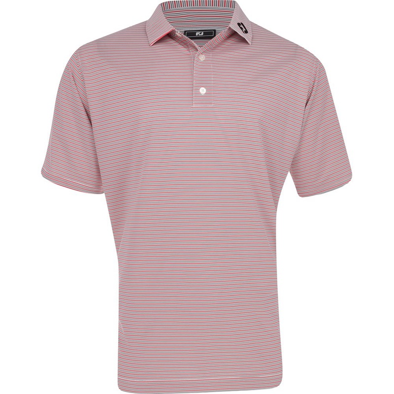 TOUR LOGO Emory Stripe Polo|White/Hibiscus/Black|XX-Large