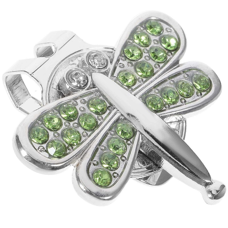 Glitter Dragonfly Golf Hat Clip with Rhinestone Design  Universal Fit for Hats, Visors, and More