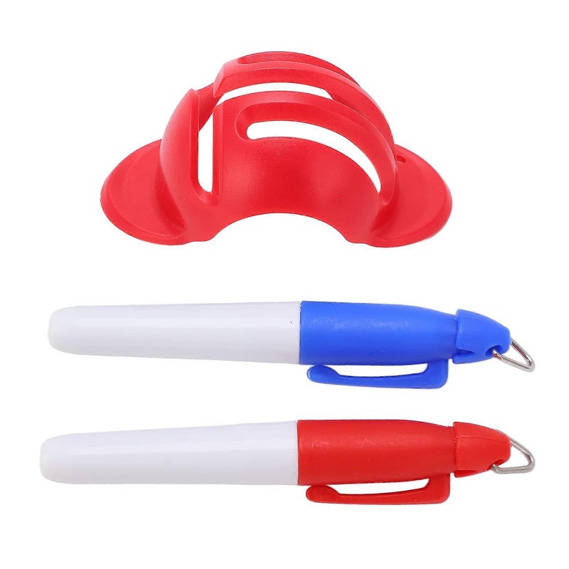 Golf Ball Liner, Line Marking Drawing Stencils 180 Degree Marker Alignment Tool for Golf Sport with 2 Marker Pens(Red)