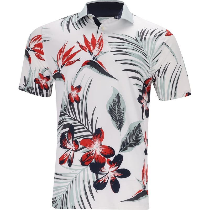 MATTR Luau Polo|White Glow/Red Fire|Small|Medium|Large|X-Large|XX-Large
