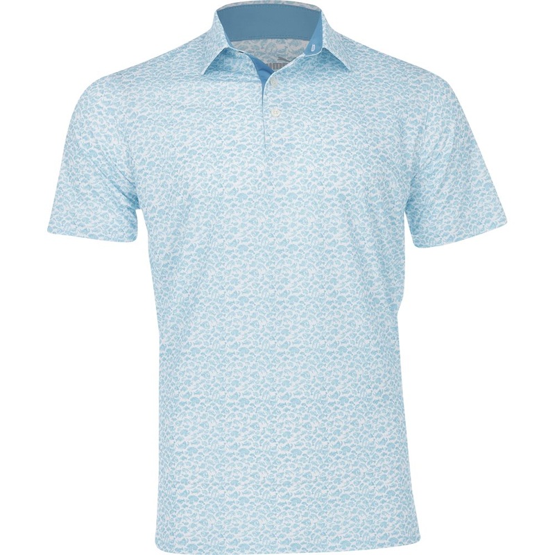 MATTR Piranha Golf Polo|White Glow/Aqua Blue|X-Large|XX-Large