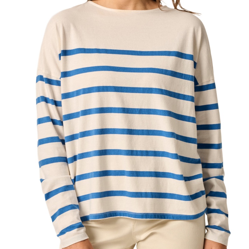 Women’s Suki Striped Long Sleeve Boatneck T-Shirt