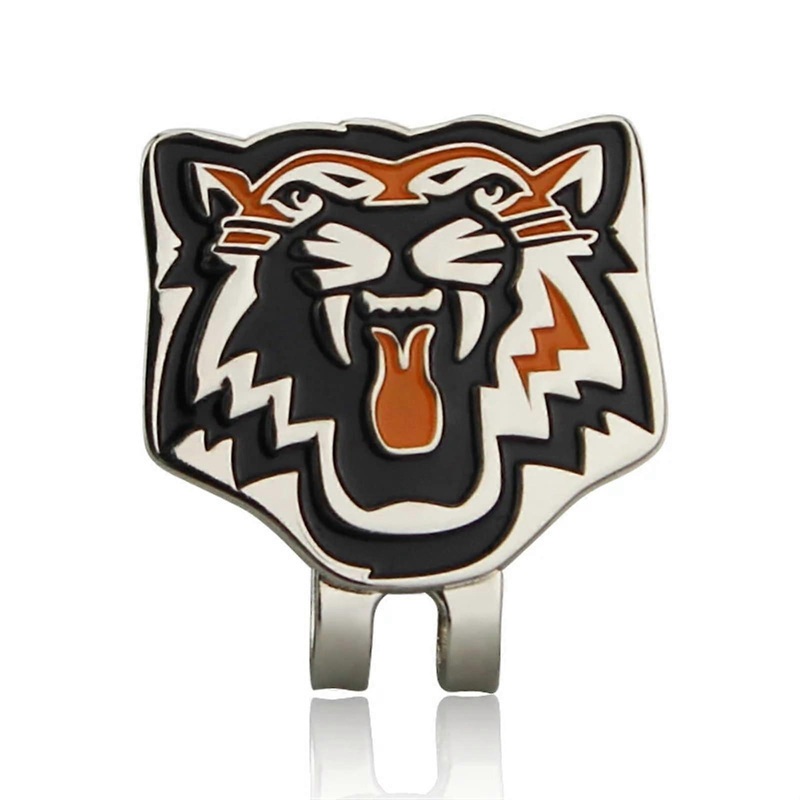 1 piece Tiger golf ball marker  magnetic hat clip, golf accessories, as a golfer gift. Tiger mark golf marker for golf hat, course.