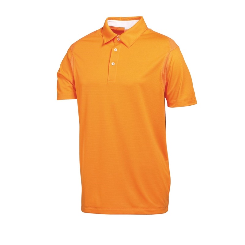 Puma Junior Tech Golf Polo|White|Vibrant Orange|Fiery Red|S
