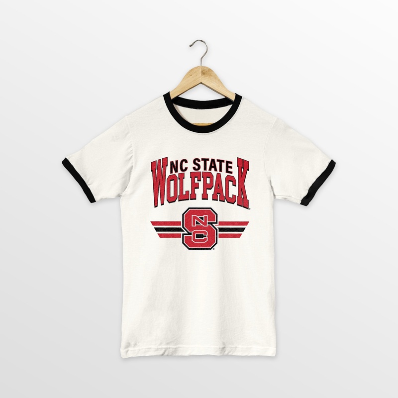 NORTH CAROLINA STATE WOLFPACK SWIFT STRIKE VINTAGE RINGER TEE