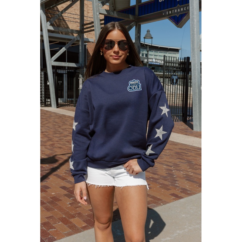OLD DOMINION MONARCHS Dedication Star-Sleeve Crewneck Pullover