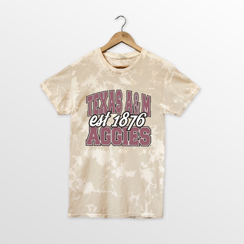 TEXAS A&M AGGIES DEEP ROOTS BLEACH WASH TEE