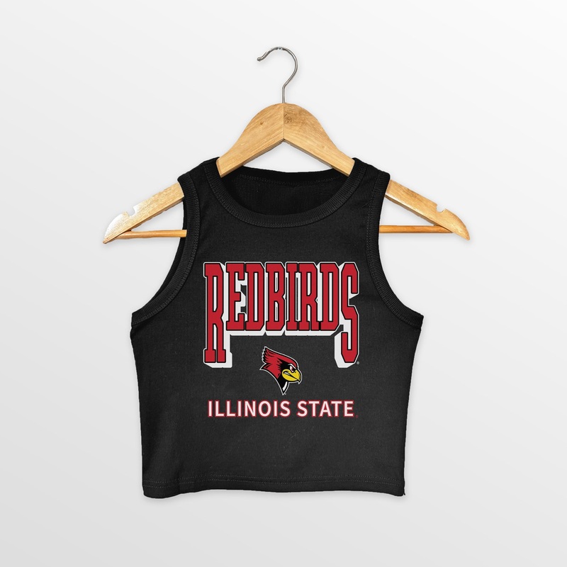 ILLINOIS STATE REDBIRDS PURE VICTORY ESSENTIAL RIBBED CROP TANK