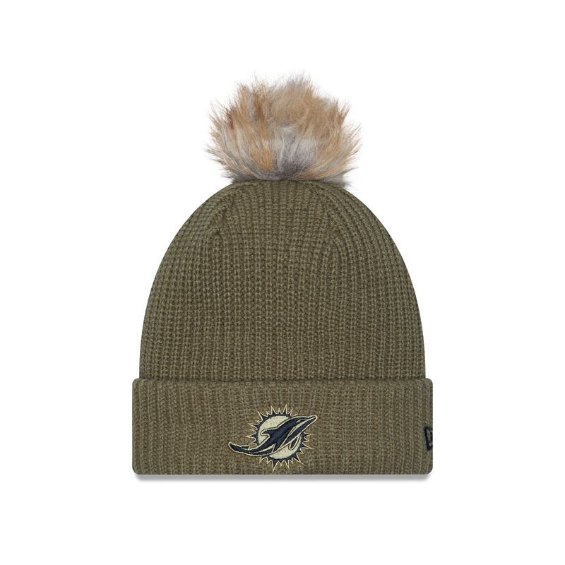 Miami Dolphins 2025 Salute to Service Women’s Pom Knit Hat