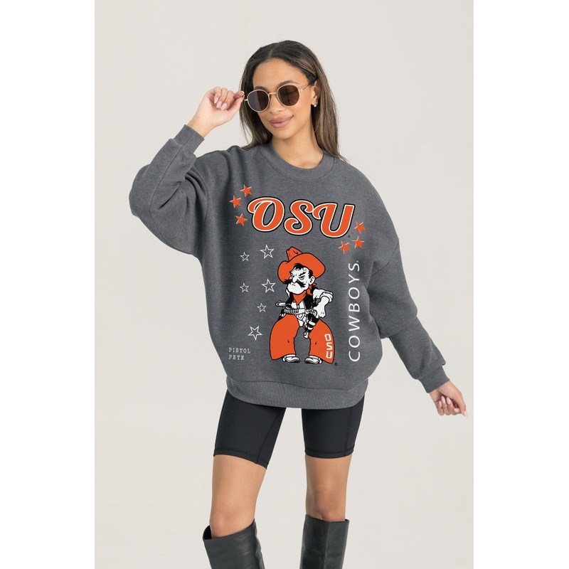 OKLAHOMA STATE COWBOYS Ready To Rumble Fleece Crewneck Pullover