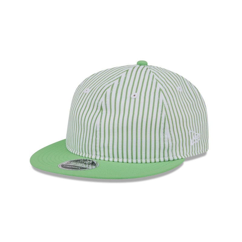 Lime Green Pinstripe Retro Crown 9FIFTY Snapback Hat