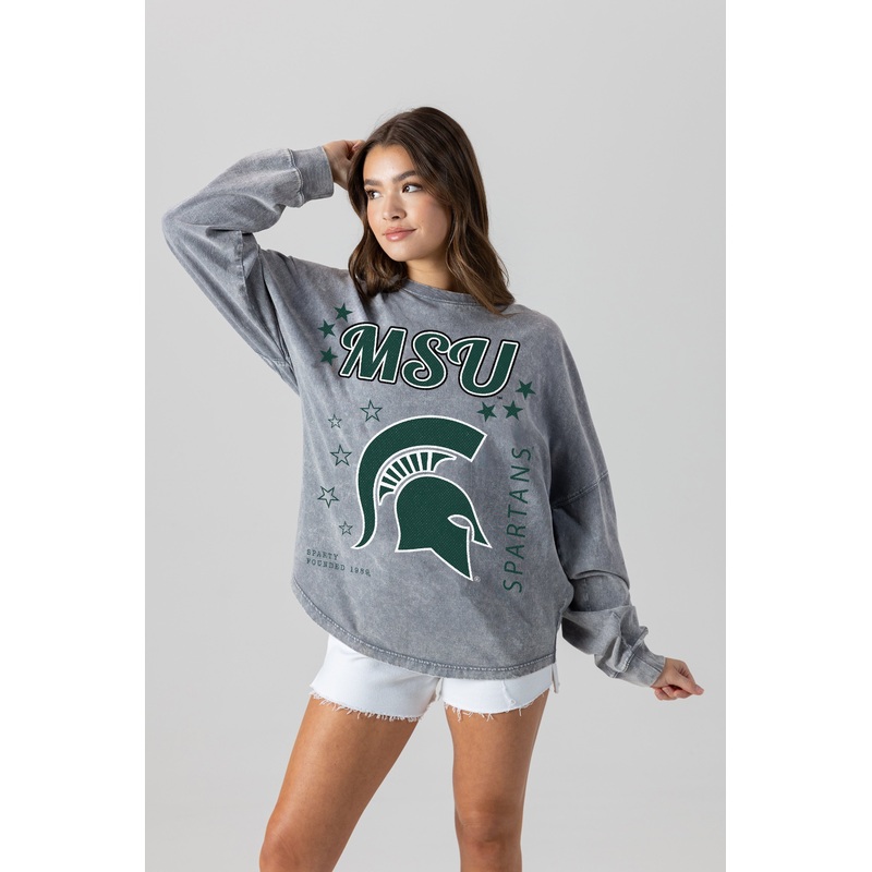 MICHIGAN STATE SPARTANS Starbound Oversized Long-Sleeve Tee
