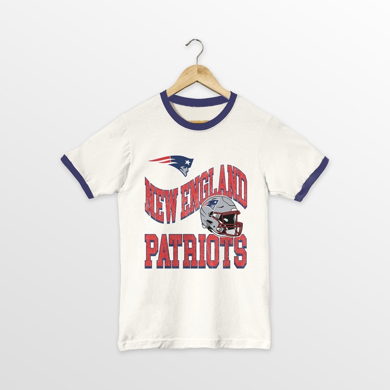 NEW ENGLAND PATRIOTS HARD EARNED VINTAGE RINGER TEE