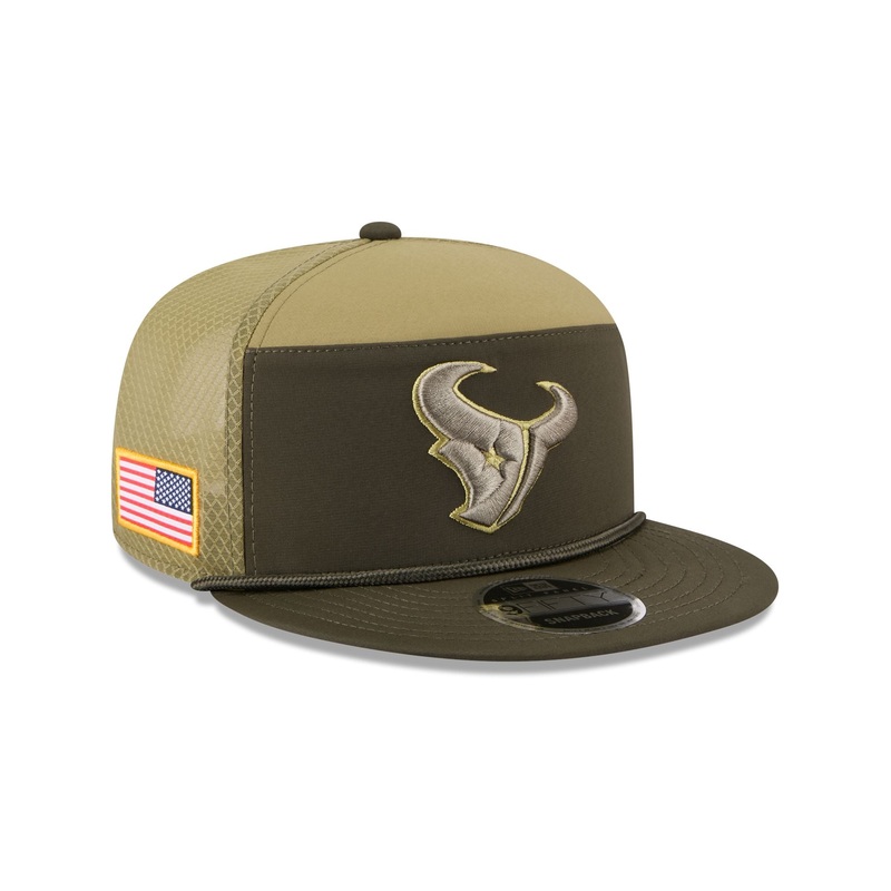 Houston Texans 2025 Salute to Service Split Panel 9FIFTY Trucker Hat