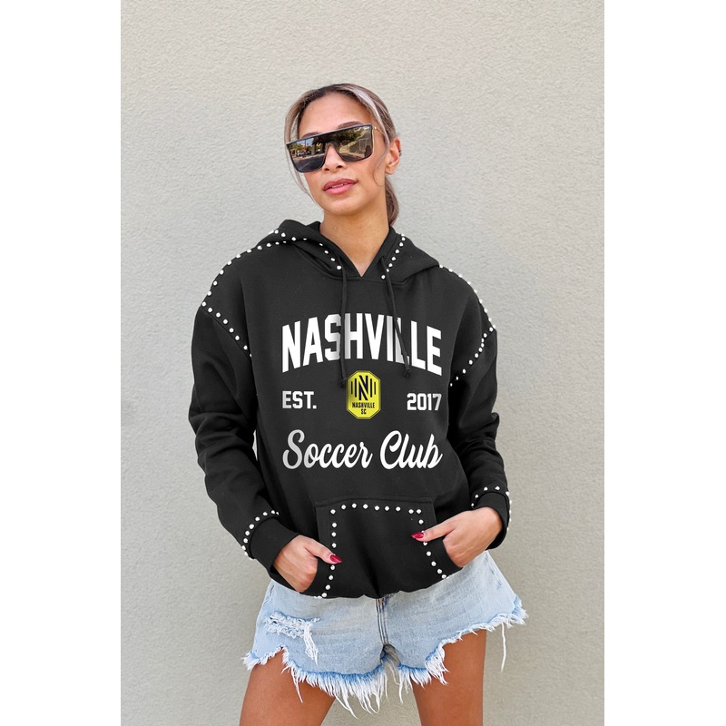 NASHVILLE SC Here For It Studded-Detail Fleece Hoodie