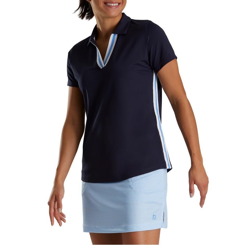FootJoy Women’s Stripe Ribbon Print Trim Polo